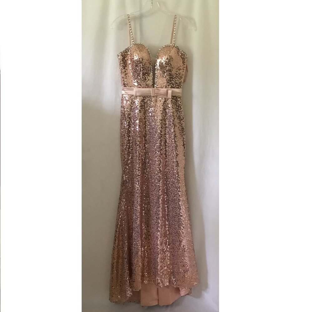 Milanoo Sparkly Pink Sequened Mermaid-style Gown